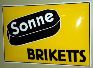 Emaille-Schild Sonne Briketts