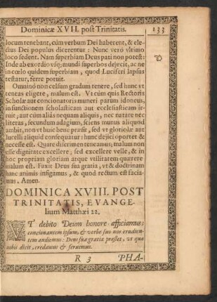 Dominica XVIII. Post Trinitatis, Evangelium Matthaei 22.