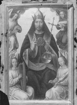 Reisealtärchen — Thronender Christus, Totenkopf und Hölle