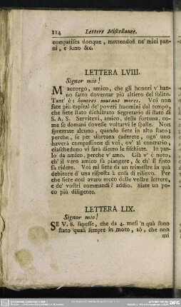Lettera LIX. Signor mio!
