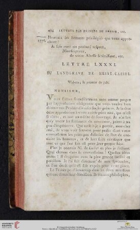 (Lettre LXXXI - LXXXIII)