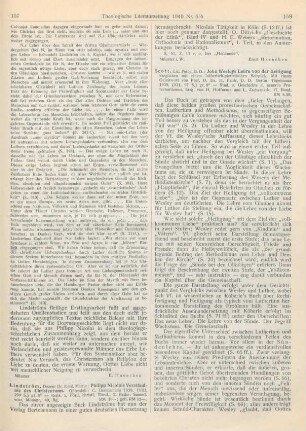 158-160 [Rezension] Scott, Percy, John Wesleys Lehre von der Heiligung