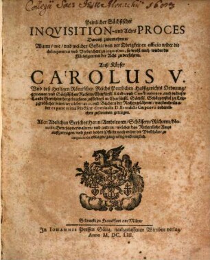 Peinlicher Sächsischer Inquisitions- und Achts Proces