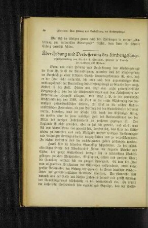 Über Hebung und Verbesserung des Kirchengesangs : Synodalvortrag