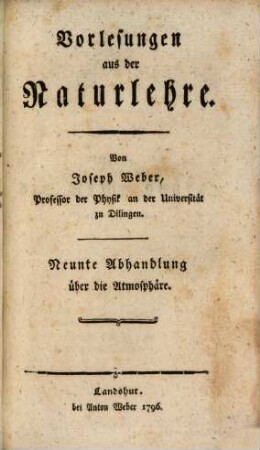 Ueber die Atmosphäre
