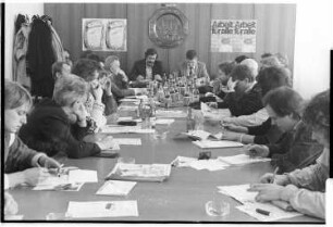 Kleinbildnegativ: Pressekonferenz, DGB-Haus, 1984