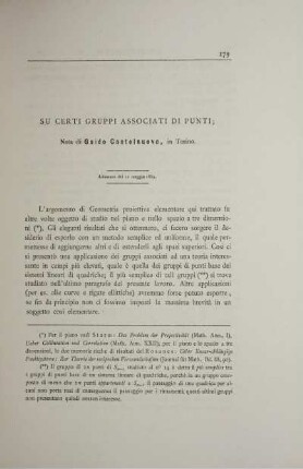 Su certi gruppi associati