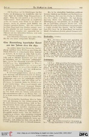 Todesfälle / Gedenktage / Aus Künstler-Vereinen / Aus Kunstvereinen / Vom Kunsthandel / Aus Galerien und Museen / Auktionen / Vermischtes / Literatur-Umschau / Briefkasten der Schriftleitung / Werbung