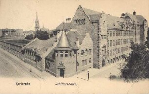 Postkartenalbum. "Karlsruhe - Schillerschule". Schillerschule
