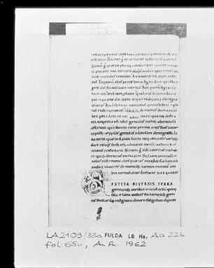 Ambrosius, Hexameron — Initiale U (estita), Folio 65 verso