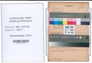 Entnazifizierung Erich Rautzenberg , geb. 18.06.1897 (Verw.Angestellter)