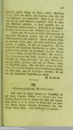 Oberlausitzische Volkslieder