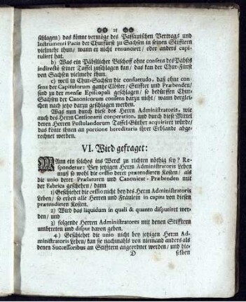 VI. wird gefraget: