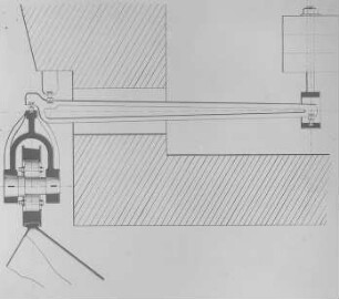 Gewicht am Hebel: 1:25 - zur Aufhebung des Gesamtgewichtes des Fernrohres, Schema, Treptow : Technikgeschichte | Astronomie | Astronomische Instrumente | Grosse Fernrohre