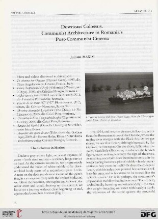 Downcast colossus : communist architecture in Romania's post-communist cinema