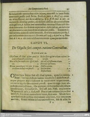 Caput VI. De Objecto compet. ratione Contractus