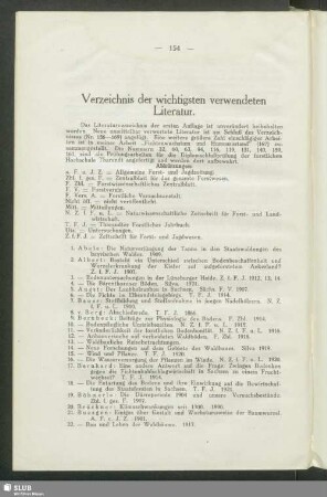 Verzeichnis der wichtigsten verwendeten Literatur