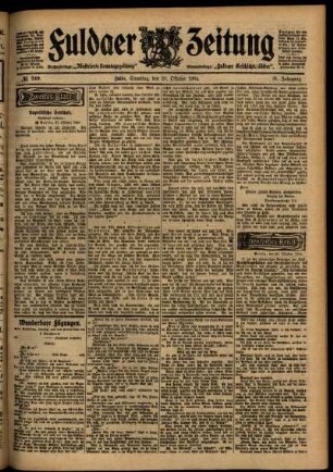 Zweite Ausgabe vom Samstag, den 29. Oktober 1904.