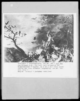 Das Luft (mit Allegorie der Himmelskunde), Teil eines Zyklus der Vier Elemente