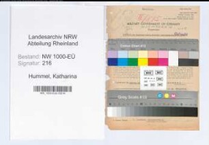 Entnazifizierung Katharina Hummel, geb. 15.11.1907 (Lehrerin)