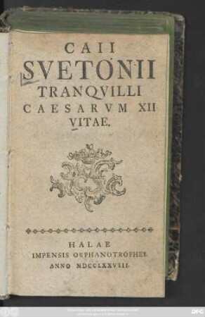 Caii Svetonii Tranqvilli Caesarvm XII Vitae