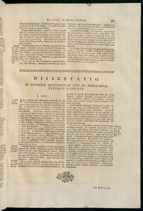 383, Dissertatio in Synodum Quini-Sextam Sive in Trullanam, Ejusque Canones.