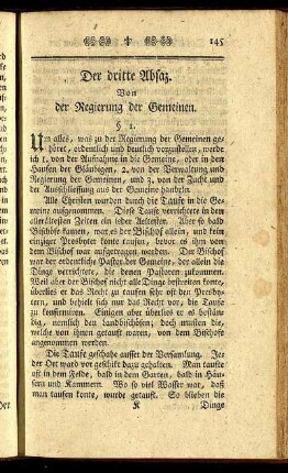 Der dritte Absaz. Von der Regierung der Gemeinen.