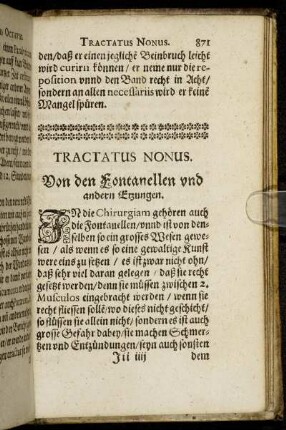 Tractatus Nonus. Von den Fontanellen und andern Etzungen.
