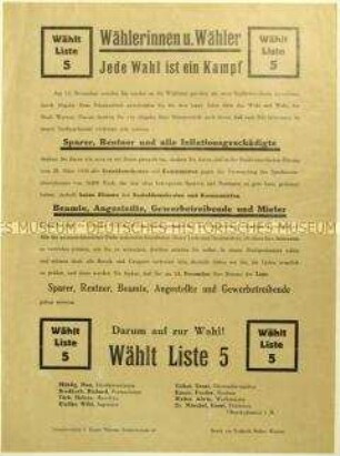 Aufruf zur Wurzener Stadtverordnetenwahl 1932