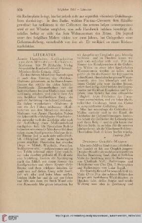 Literatur / [Notizen] / Kunstmarkt