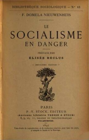 Le Socialisme en danger