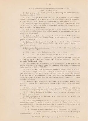 Index of tables to accompany superintendent's report, no. 1420, dated 21st August, 1858