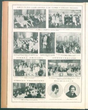 Bailes en los Clubs Español y de Flores y Círculo Italiano