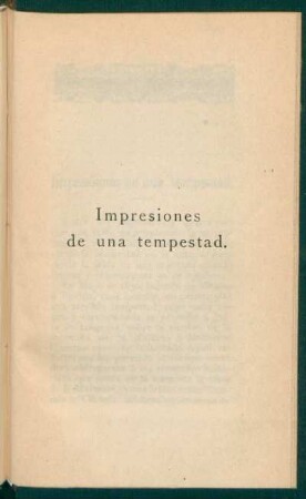 Impresiones de una tempestad.