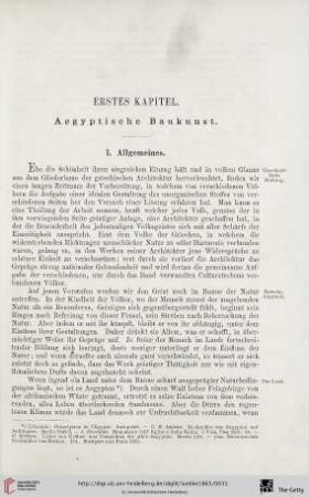 Erstes Kapitel: Aegyptische Baukunst