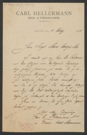Brief an Joseph Hirsch : 10.03.1888