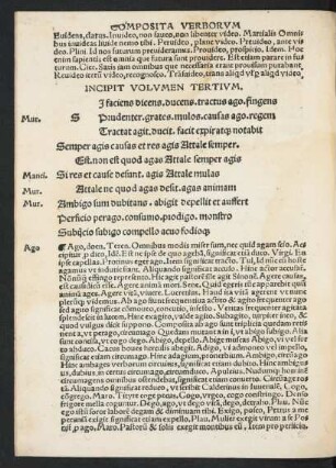 Incipit Volumen Tertium.