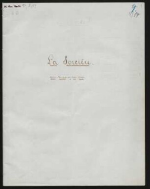 La Sorcière : Textbuchentwurf