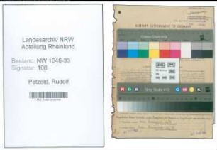 Entnazifizierung Rudolf Petzold , geb. 17.07.1908 (Musiklehrer)