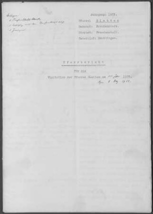Glatten: Pfarrbericht 1933