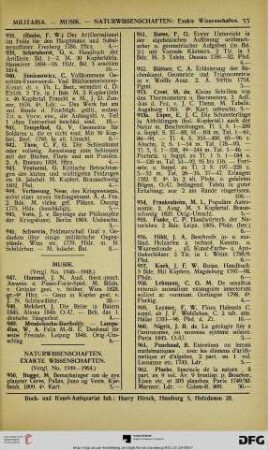 Naturwissenschaften – Exakte Wissenschaften (Nr. 950-979)