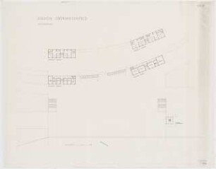 Stadion Oberwiesenfeld, München: Haupteingang, 2 Grundrisse (EG und 1.OG) 1:200