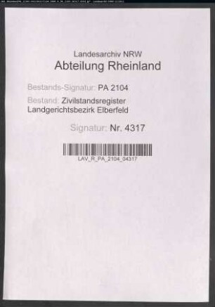 Sterberegister Solingen