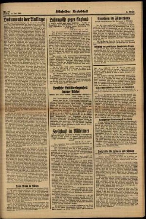 Zweite Ausgabe vom Freitag, den 12. Juli 1940.