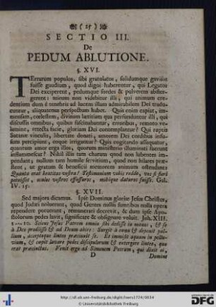 Sectio III. De Pedum Ablutione