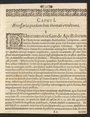 Caput I. Necessaria quaedam huic themati evolvens.