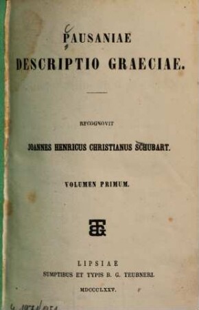 Pausaniae Descriptio Graeciae, 1