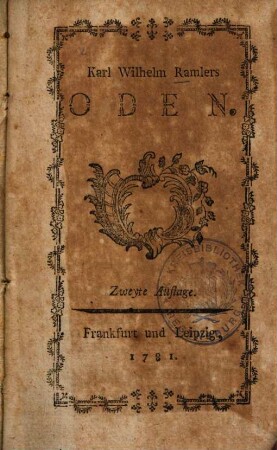 Karl Wilhelm Ramlers Oden