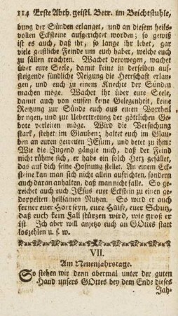 VII. Am Neujahrstage