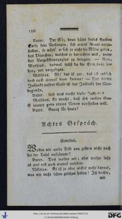 Achtes Gespräch.